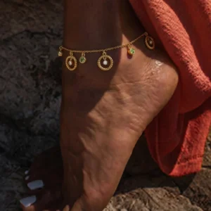 The Beaded Silver Anklet